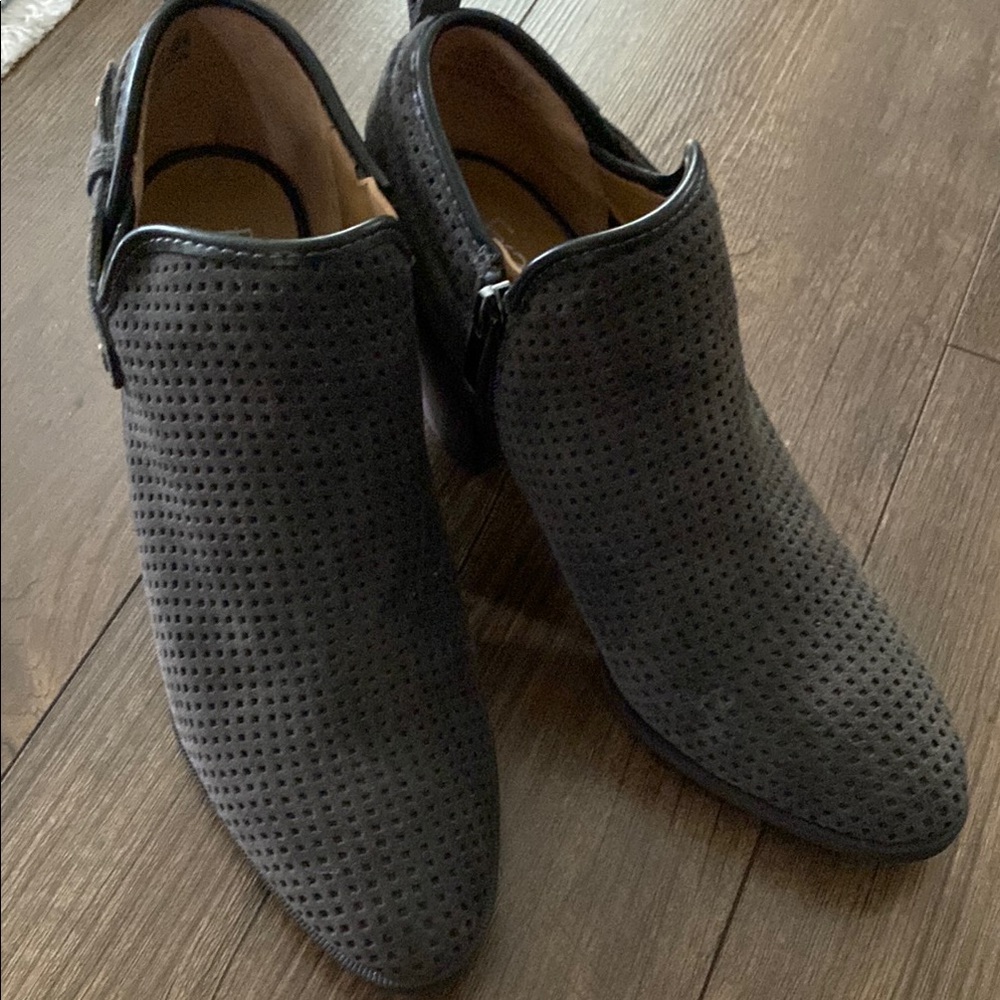Franco Sarto Gray Textured Ankle Booties